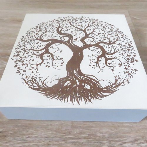 Boite en bois arbre de vie