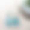 Boucles d’oreilles cœurs bleu vert et bleu pastel avec papillons
