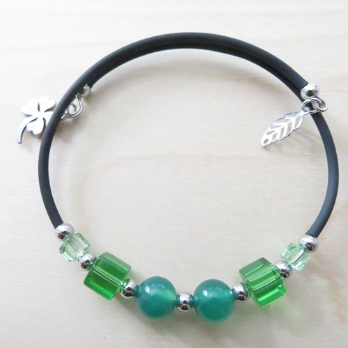 Bracelet agate verte