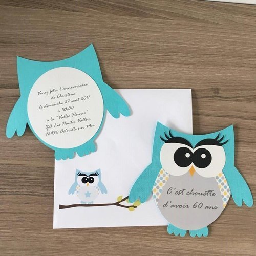 Invitation Bapteme Communion Anniversaire Faire Part Naissance Forme Hibou Theme Hibou Chouette Un Grand Marche