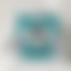 Hibou bleu menthol boule transparente ailes mobiles à motif étoile menthol et gris taupe
