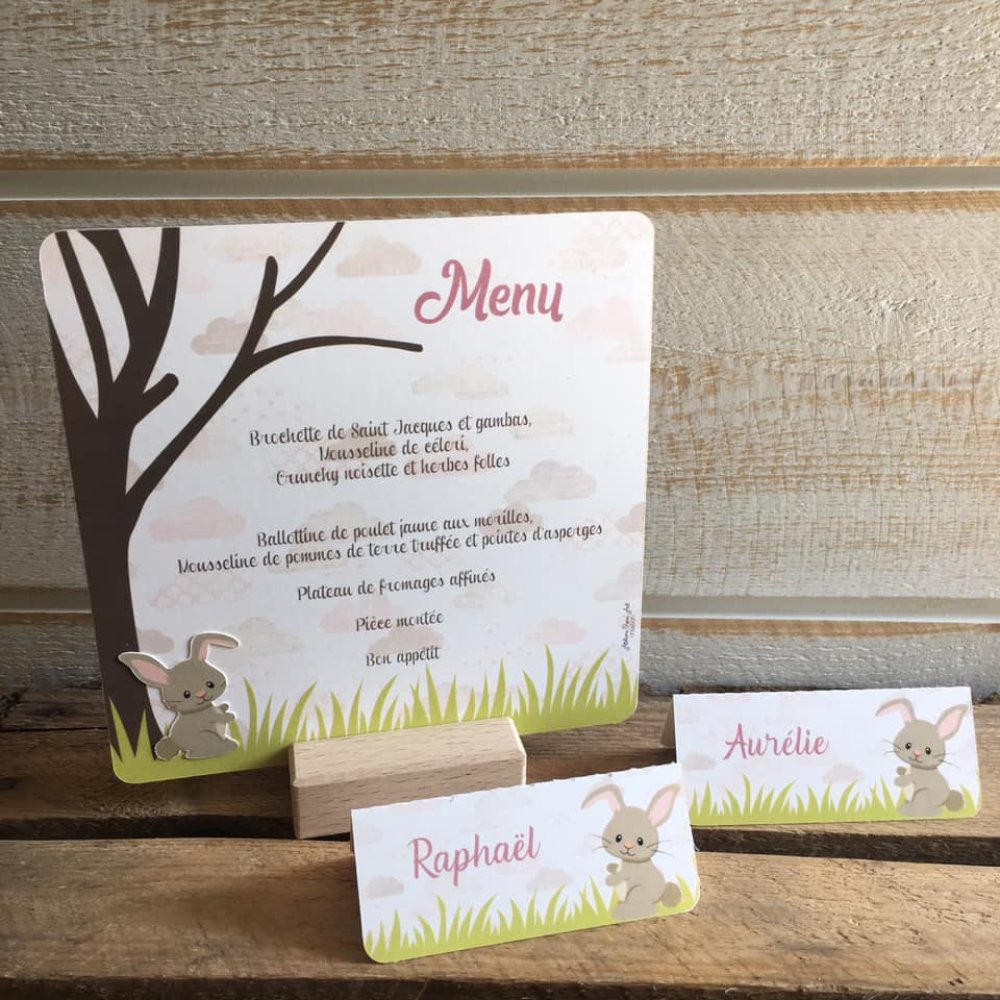 Carton invitation anniversaire biche pour une décoration thème forêt