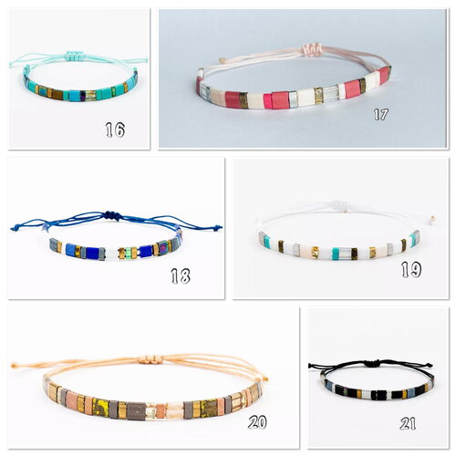 Bracelet perles miyuki tila, bracelet perles delica, bracelet perles tila à élastiques, bracelet femme perles,  plus sur ateliersdisa