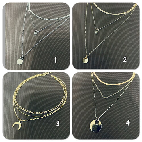 Collier multirang médaille, collier à plusieurs rangs or ou argenté, collier multi-rangs bohème plus de modèles sur ateliersdisa