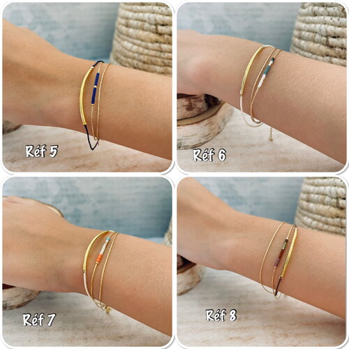 Bracelets or fin minimaliste perles miyuki or, bracelets perles ultra fin or, bracelet chaine serpentine ...modèles sur ateliersdisa