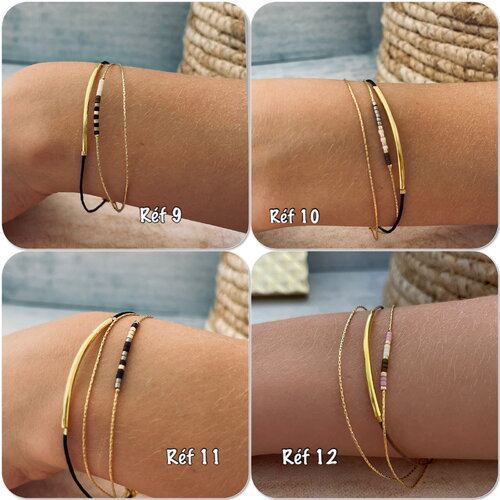 Bracelets ultra fin perles miyuki or, bracelet or perles miyuki, bracelet chaine serpentine ...modèles sur ateliersdisa
