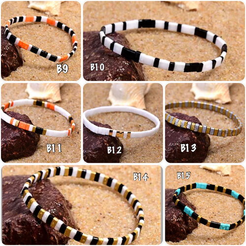Bracelet élastique perles tila, bracelet perles miyuki tila, bracelet femme perles, plus sur ateliersdisa