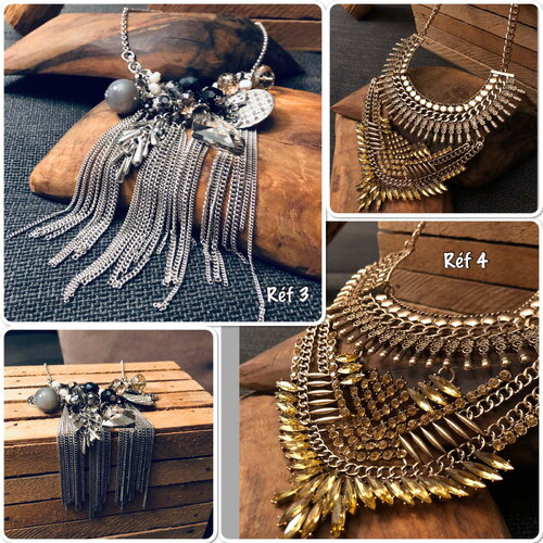 Collier plastron femme en laiton or ou argent - ateliersdisa