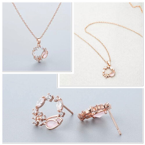 Collier mariée à fleurs strass et nacre couleur or, rosegold ou argent, collection raffinée et chic plus sur ateliersdisa