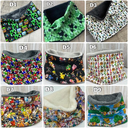 Snood garçon en polaire motifs minecraft existe aussi snood polaire onepiece, snood super mario…  plus ateliersdisa