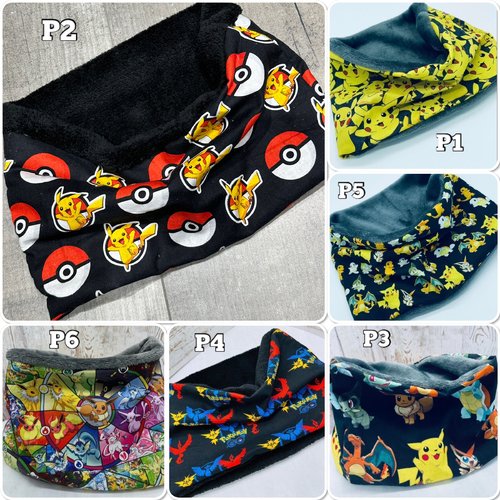 Snood garçon pokémon, cache cou minecraft, snood enfant onepiece, snood super mario, snood démon slayer … ateliersd