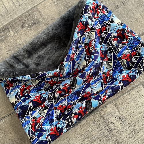 Snood garçon en polaire motifs spiderman avengers marvel, cache cou polaire plusieurs tailles au choix - ateliersdisa