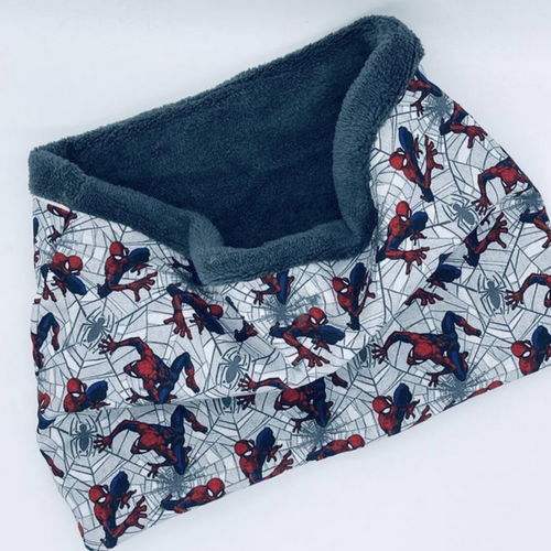Snood garçon en polaire motifs spiderman avengers marvel, cache cou polaire plusieurs tailles au choix - ateliersdisa