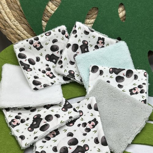 Lingettes bébé lavable lot de 8 motifs koala en éponge bambou, coton ou polaire - ateliersdisa