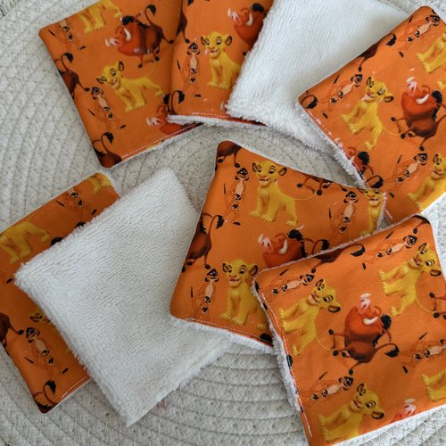 Lingettes lavables bébé motif roi lion disney à partir d’un lot de 8 - ateliersdisa