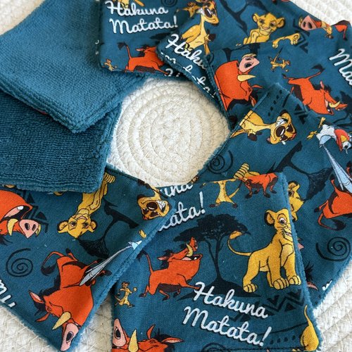 Lingettes lavables bébé motif roi lion disney à partir d’un lot de 8 - ateliersdisa