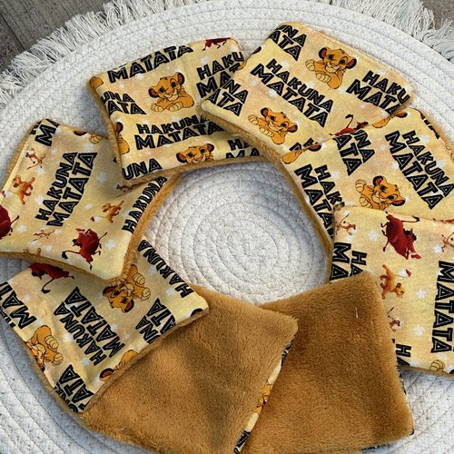 Lingettes lavables bébé motif roi lion disney à partir d’un lot de 8 - ateliersdisa