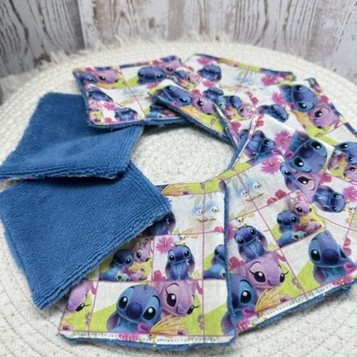 Lingettes lavable motifs lilo et stitch disney  à partir lot de 8 - ateliersdisa