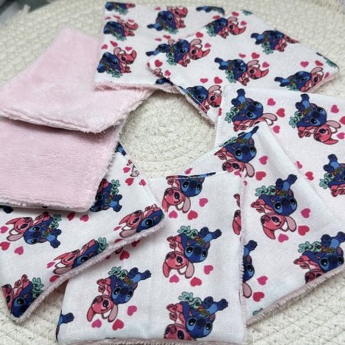 Lingettes lavable motifs lilo et stitch disney à partir lot de 8 - ateliersdisa
