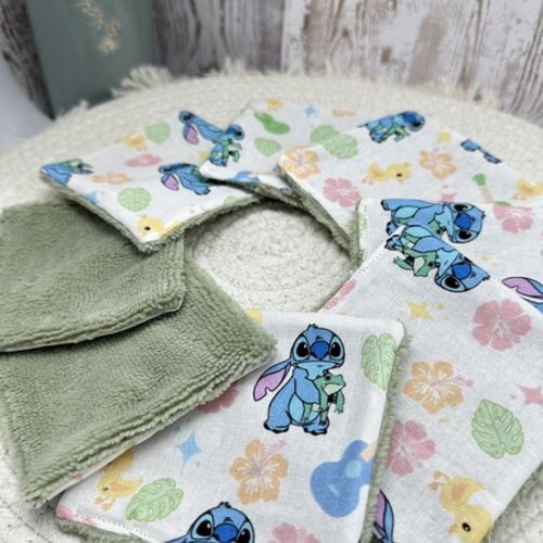 Lingettes lavable motifs lilo et stitch disney à partir lot de 8 - ateliersdisa
