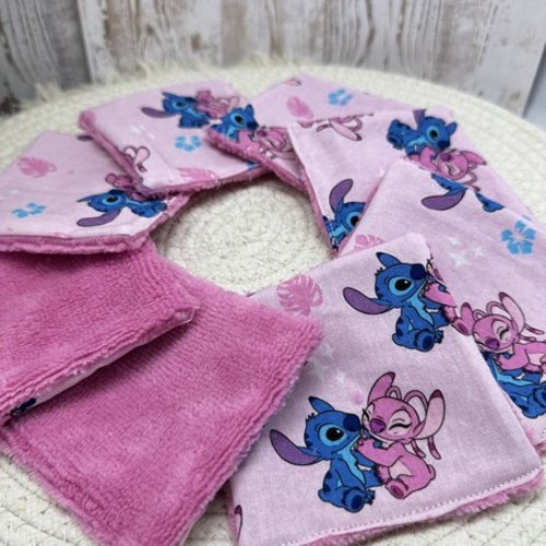 Lingettes lavable motifs lilo et stitch disney à partir lot de 8 - ateliersdisa