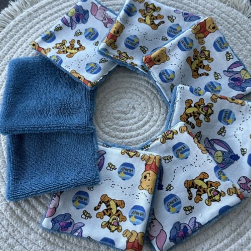 Lingettes lavables bébé motifs winnie l’ourson disney en éponge bambou à partir lot de 8 - ateliersdisa