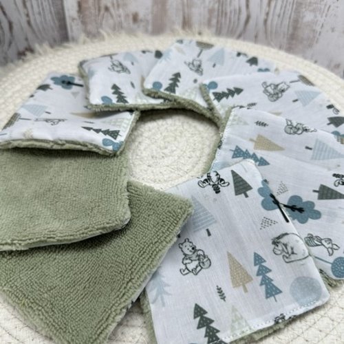 Lingettes lavables bébé motifs winnie l'oursondisney à partir lot de 8 - ateliersdisa