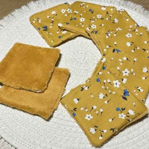 Lingettes lavables fleurs liberty polaire tout doux à partir lot de 8 - ateliersdisa