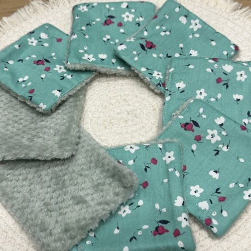 Lingettes lavables démaquillantes motifs fleuris à partir lot de 8 - ateliersdisa