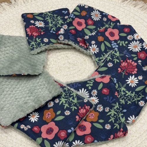 Lingettes lavables motifs fleurs à partir lot de 8 - ateliersdisa