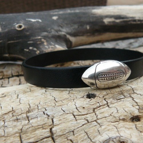 Bracelet rugby cuir, bracelet homme, bracelet, cadeau, rugby, cuir, cadeau, accessoire, sport