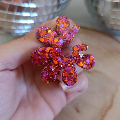 Boucles d'oreilles _ multicolore _ maxi fleur