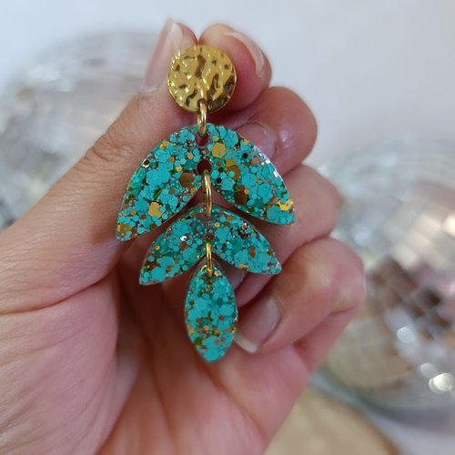 Boucles d'oreilles _ océane _ feuille