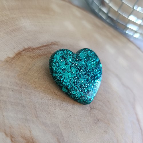 Broche coeur _ vert