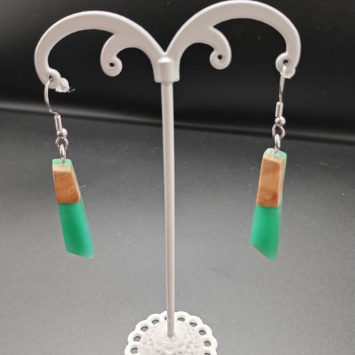 Boucles d'oreilles bois/résine