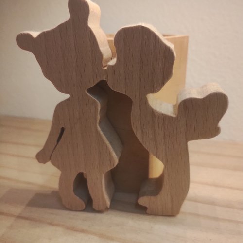 Pot a crayons en bois amoureux