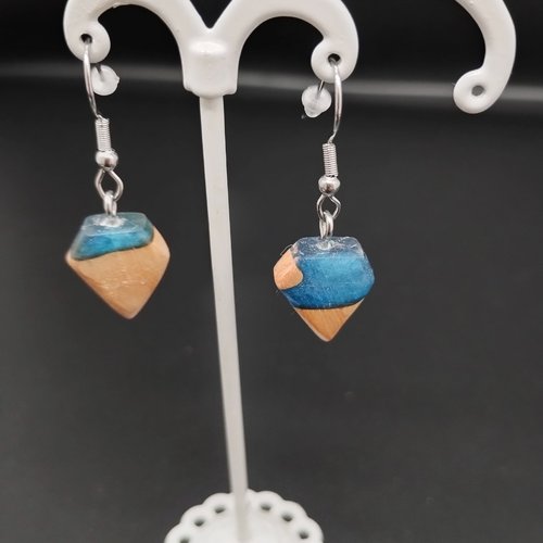 Boucles d'oreilles bois/résine
