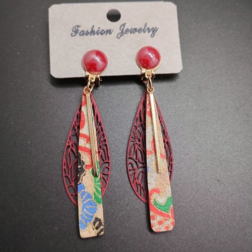 Clips d'oreilles en bois/papier