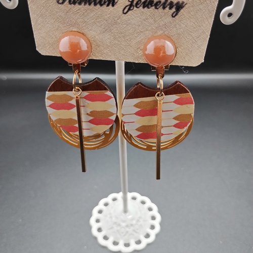 Clips d'oreilles en bois/papier