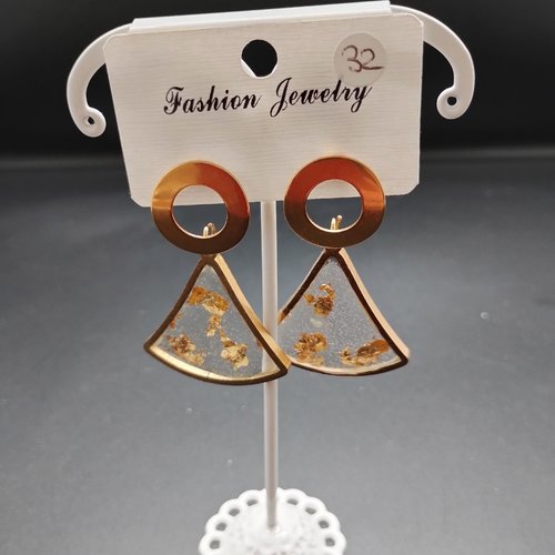 Boucles d'oreilles resine or