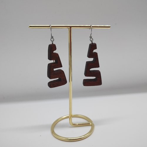 Boucles d'oreilles en accordéon en sipo