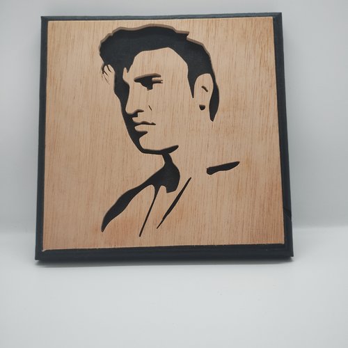 Tableau chantourné en bois elvis