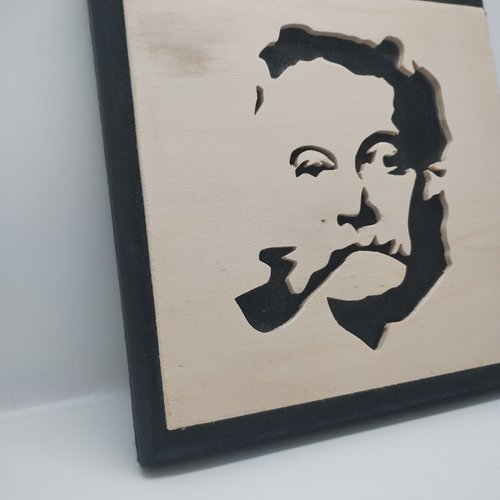 Tableau chantourné brassens en bois
