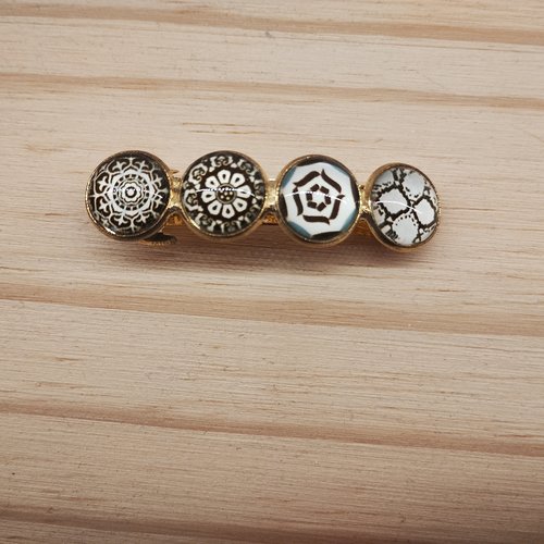 Barrette en laiton et verre