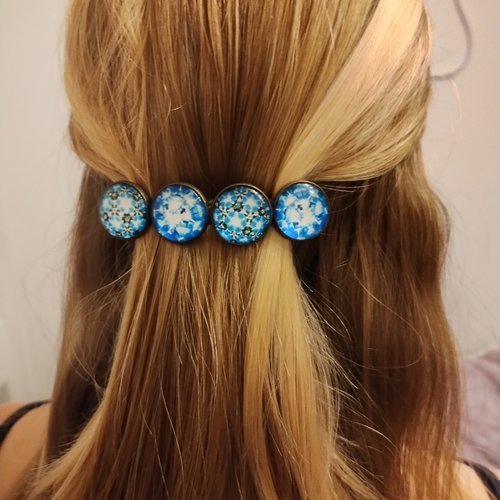 Barrette laiton et cabochon en verre