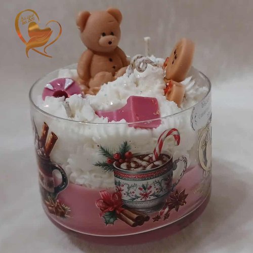 Bougie coupe biscuit chocolat caramel beurre salé.