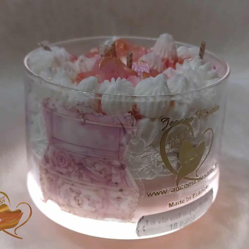 Bougie coupe parfum "la vie est super belle".