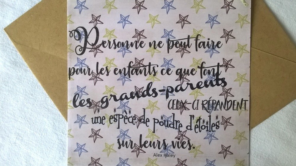 Carte Fete Des Grands Meres Carte A Suspendre Citation Grands Parents Fond Etoiles Enveloppe Au Choix Un Grand Marche