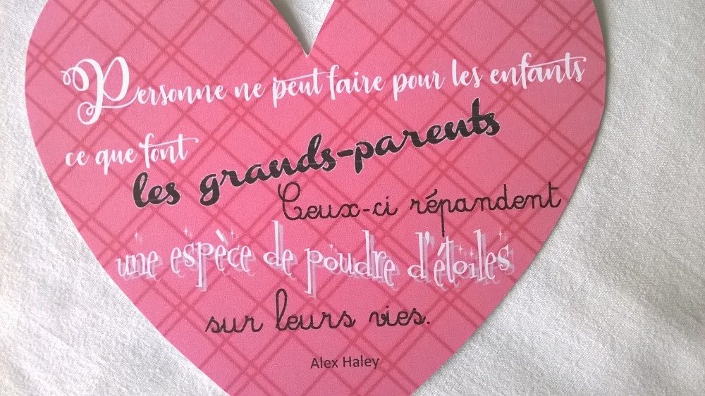 Carte Fete Des Grands Meres Carte A Suspendre Coeur Rose Citation Grands Parents Enveloppe Au Choix Un Grand Marche