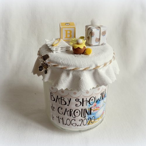 Baby Shower Cadeau Bougie Bebe Beige Anniversaire Bapteme Ou Baby Shower Personnalisee Sur Mesure Un Grand Marche